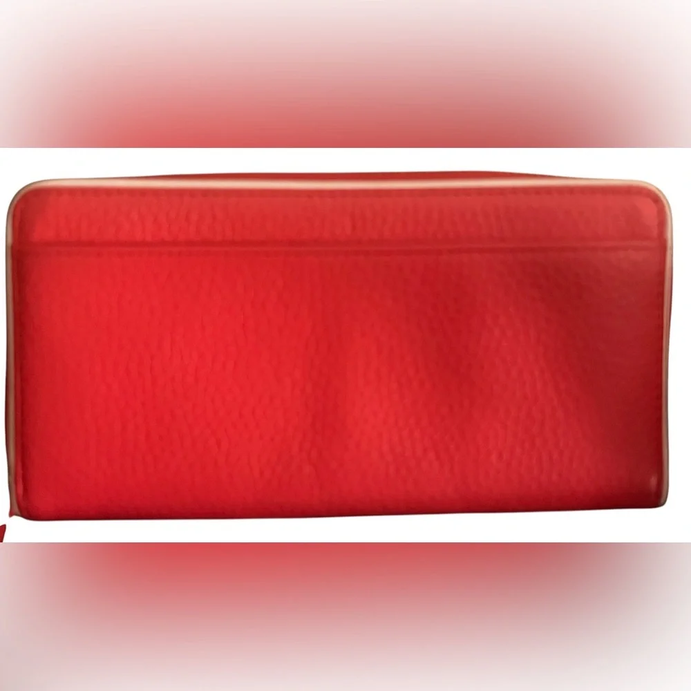 kate spade Red and White Zip-Around Tassel Wallet - Picture 9 of 10